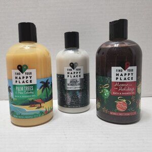 New Find Your Happy Place - 2 Shower Gel & 1 Body Lotion - Different Scents